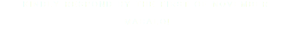 KINDLY RESPOND BY THE FIRST OF NOVEMBER. MAHALO!